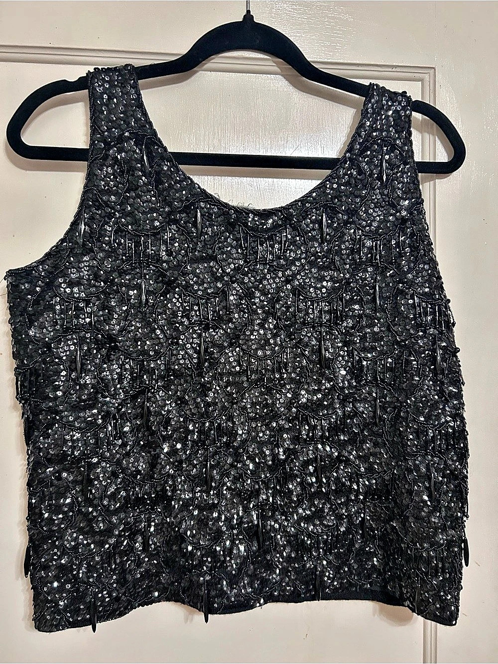 Marco Polo Sequin Tank Top in Black Size 12